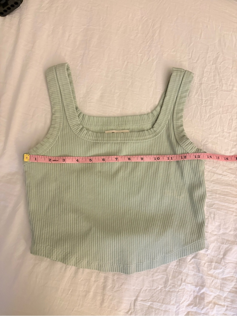 Madewell Women’s Sage Green The Tailored Crop Tank - Picture 4 of 9